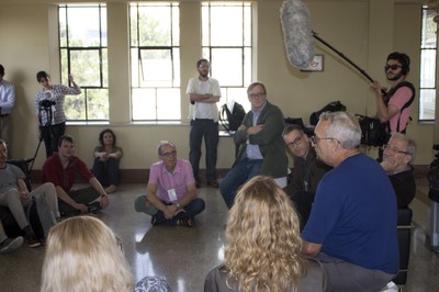 Paulo Saldiva recebe o grupo na Faculdade de Medicina da USP - Roteiro Científico-Cultural: A USP e a São Paulo Modernista - 18 de abril de 2015