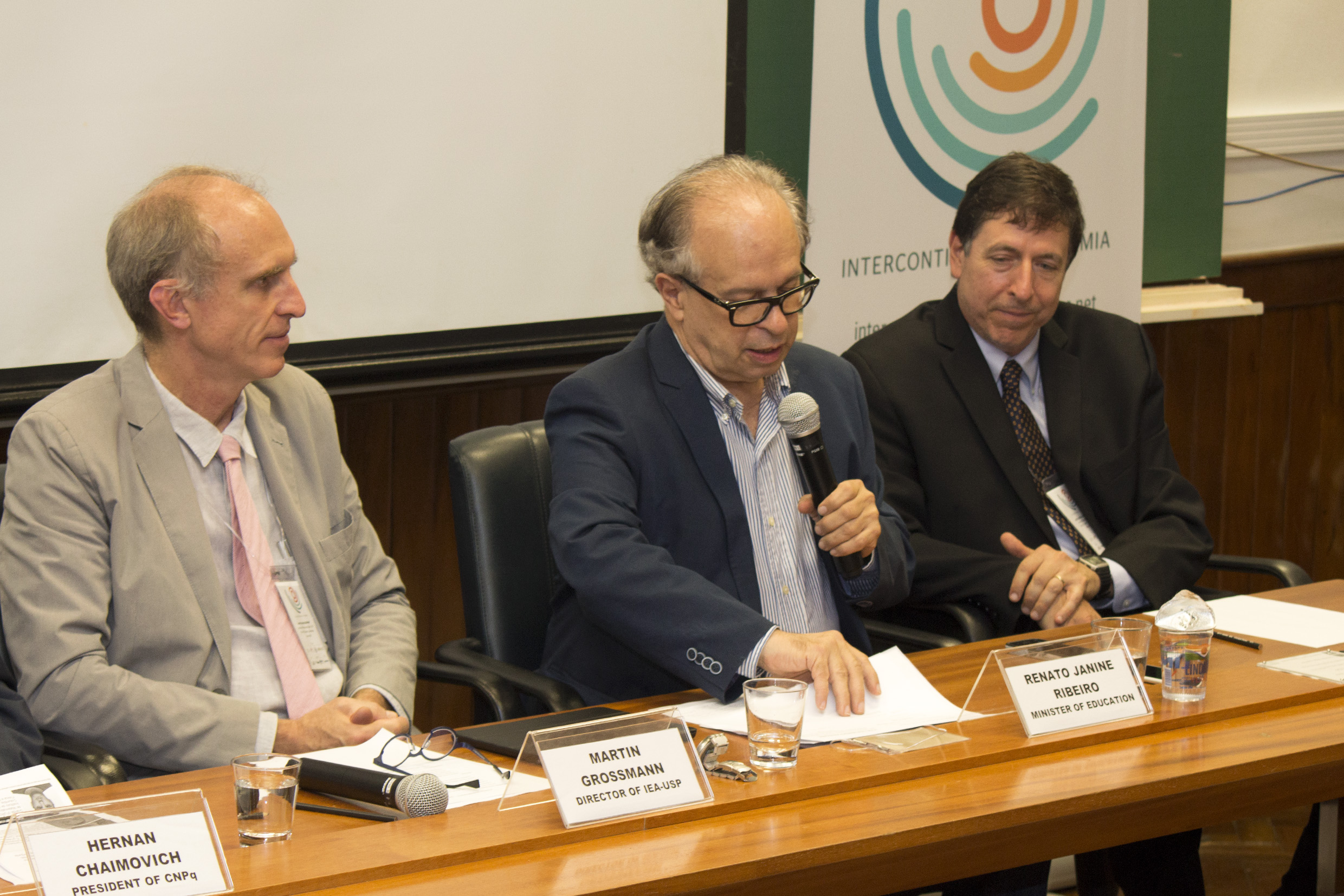 Martin Grossmann, Ministro Renato Janine Ribeiro e José Eduardo Krieger