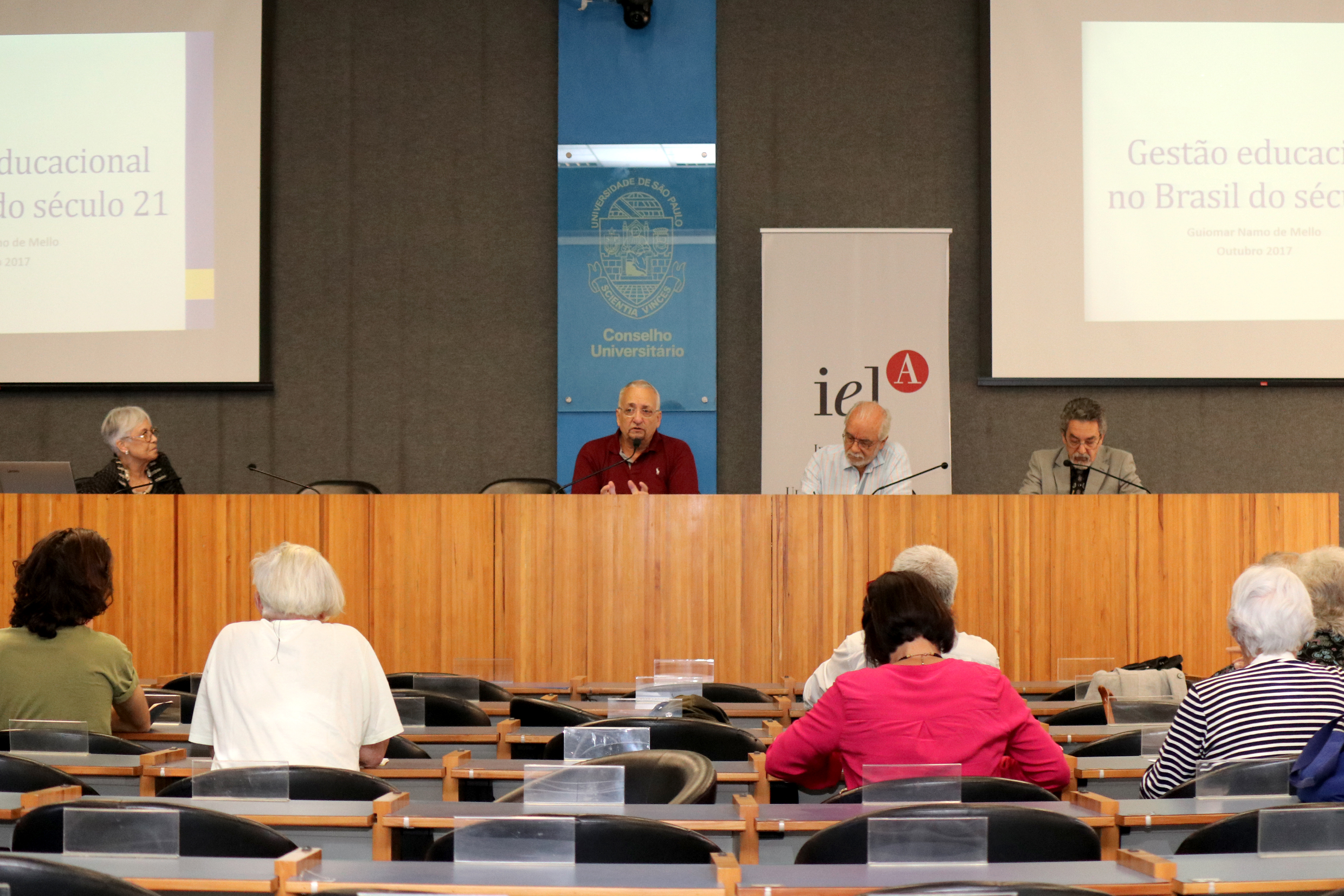 Guiomar Namo de Mello, Paulo Saldiva, Luiz Carlos de Menezes e Nílson Machado