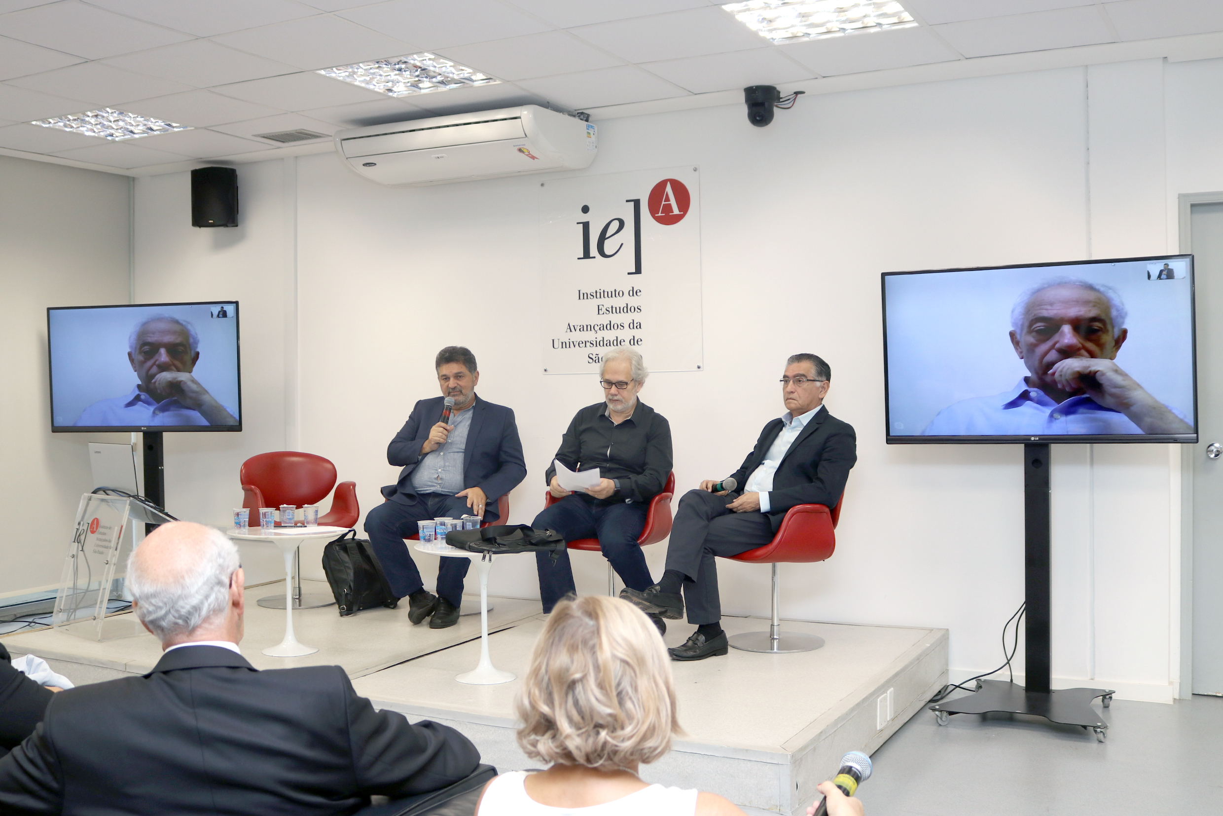 Oscar de Moraes Cordeiro Netto, Marcos Buckeridge, Suetônio Mota e Carlos Eduardo Morelli Tucci, via skype - Painel I – 22/04/2019