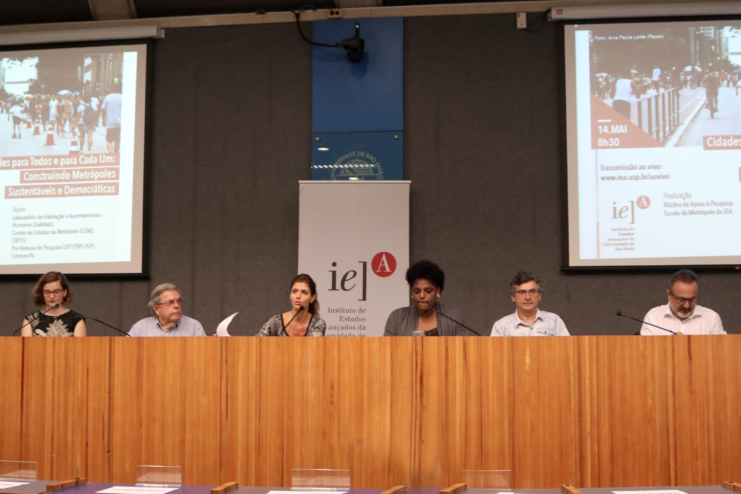 Claire Colomb, Eduardo Alcântara Vasconcellos, Ana Estela Haddad, Elaine Mineiro, Simão Pedro Chiovetti e Sérgio Leitão