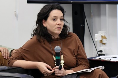 Raissa Wihby fala durante o debate - 26/09/2019