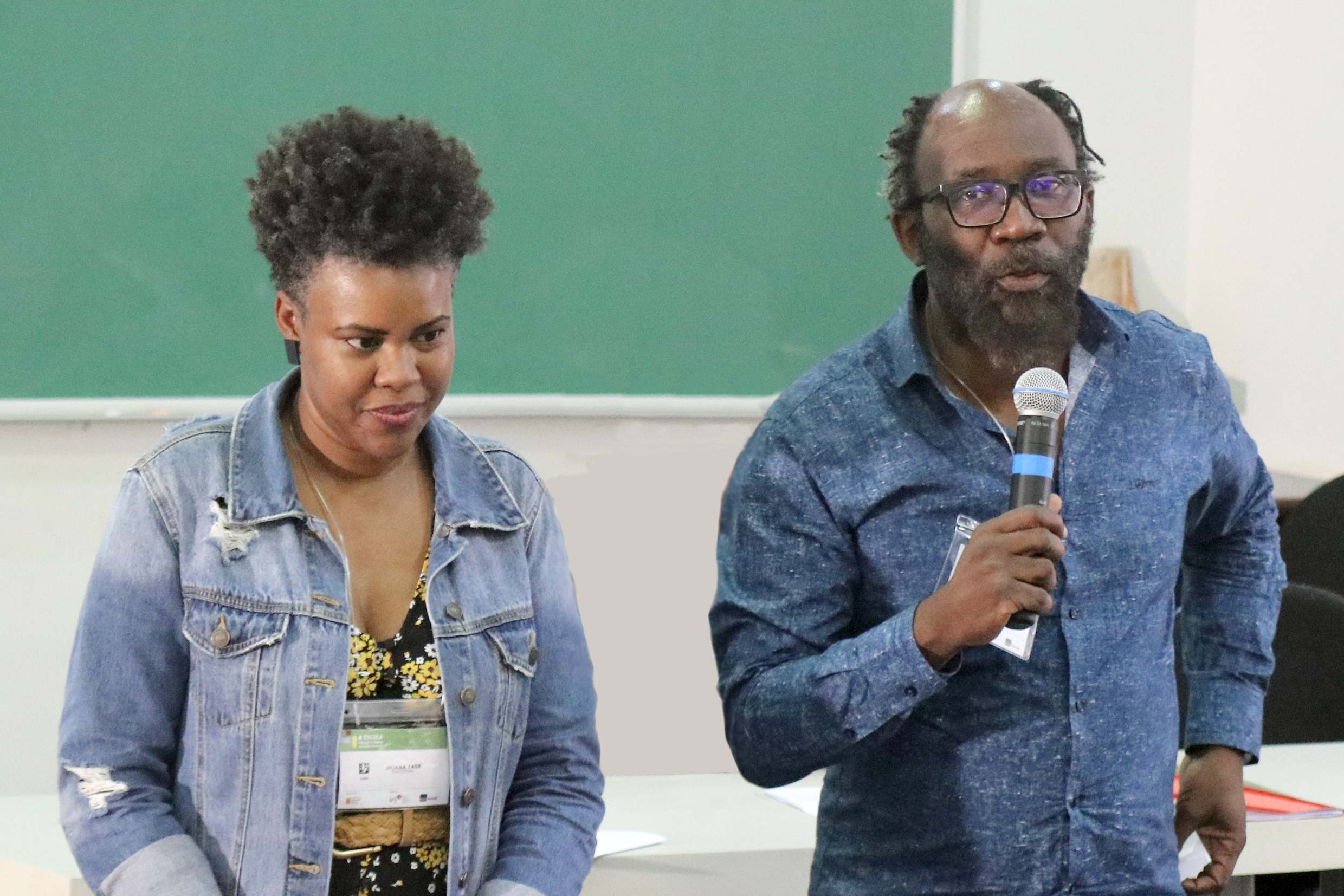 Juliana Yade e Antonio Carlos "Billy" Malachias, coordenadores do Grupo Temático "Escola diversidade e equidade no cotidiano"