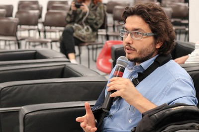 Marco Bettine faz perguntas a expositora - 28/11/2019