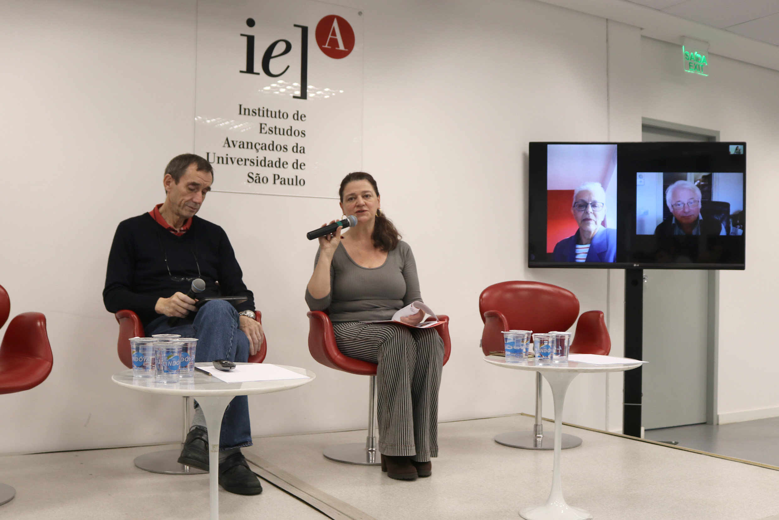 Hervé Théry, Roxane Ré, Neli Aparecida de Mello-Théry e Michel Korinman, (via skype)