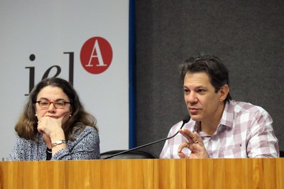 Leda Paulani  e Fernando Haddad