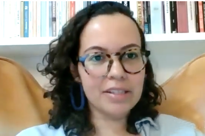 Nina Santos, via vídeo-conferência