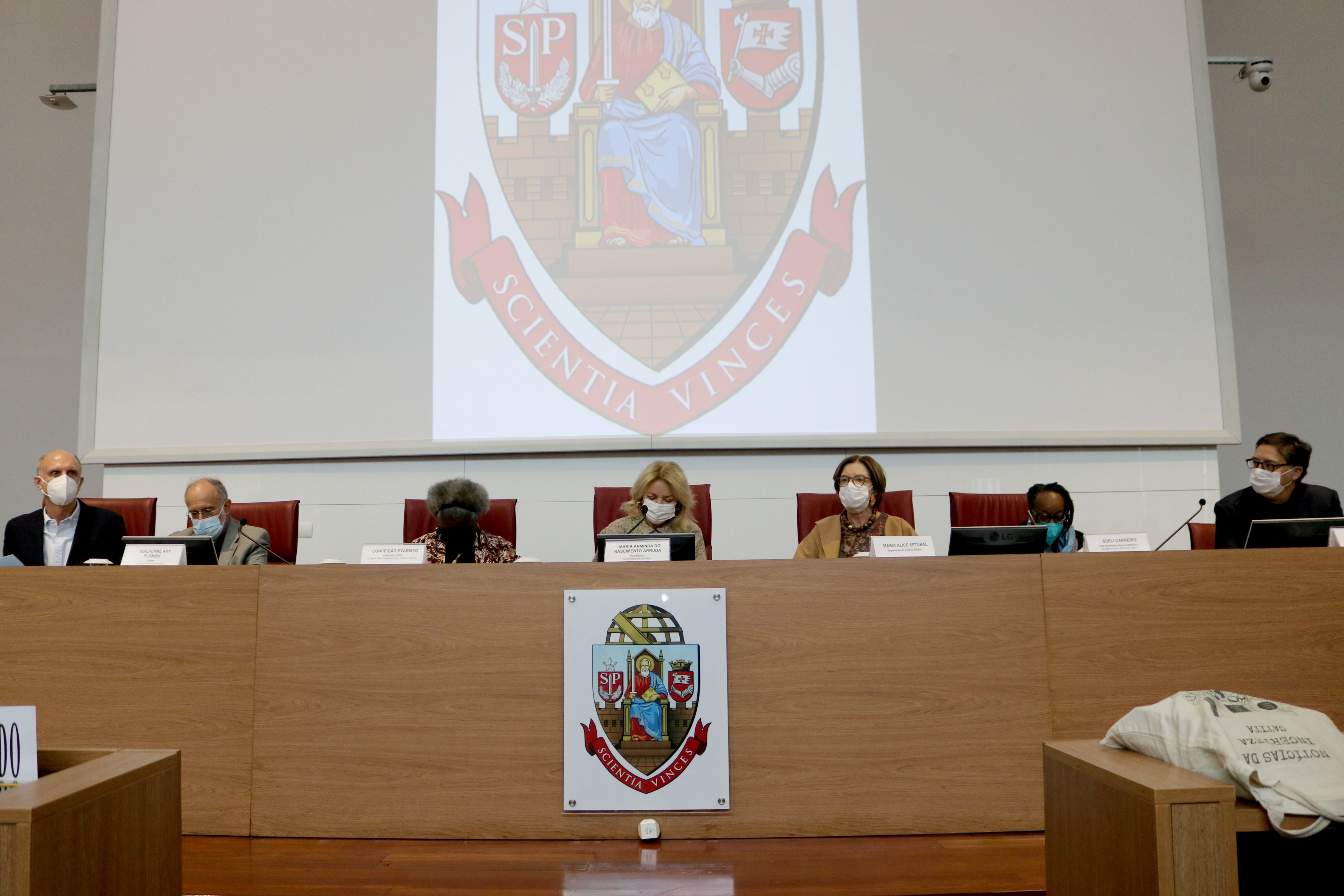 Martin Grossmann, Guilherme Ary Plonski, Conceição Evaristo, Maria Arminda do Nascimento Arruda, Maria Alice Setubal, Sueli Carneiro e Eduardo Saron