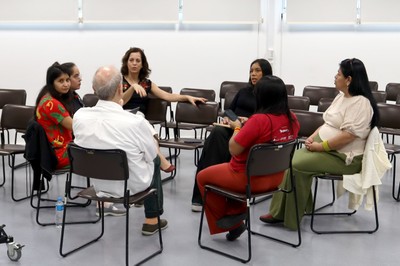 Arissana Pataxó, Geni Núñez, Liliana Souza e Silva, Natália Tupi, Sandra Benites, Francy Baniwa e Martin Grossmann   