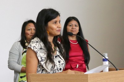 Arissana Pataxó, faz seu discurso