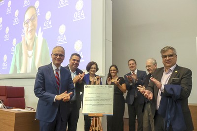 Inauguração da Placa do Centro de excelência em Inovação Oceânica e Tecnologias Transformativas (Inova Oceano – Cátedra UNESCO para a Sustentabilidade do Oceano) da USP/OEA 