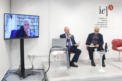 Carlos Nobre, via vídeo-conferência, José Renato Nalini e Marcos Buckeridge