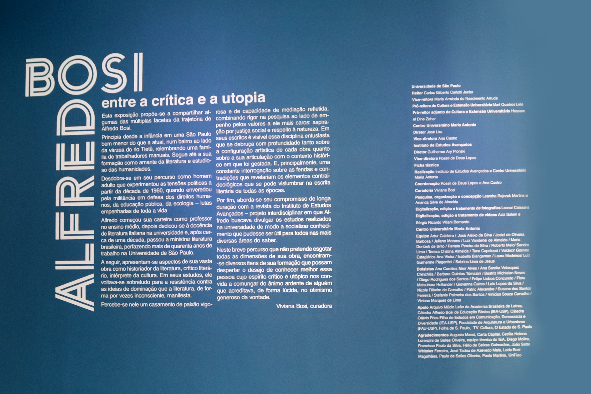 Entrada da Exposição - texto de abertura e ficha técnica