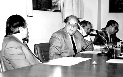 Jacques Marcovitch, Georgi Arbatovi, Tamas Szmrecsányi e Embaixador Amaury Porto de Oliveira 