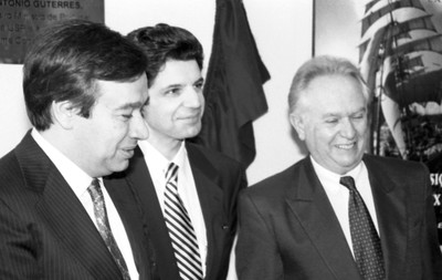 António Guterres, membro de sua comitiva e José Jobson de Andrade Arruda