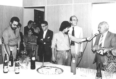 Alfredo Bosi, Gerhard Malnic e José Goldemberg são entrevistados por Marcelo Bitencourt da Radio USP, por ocasião do lançamento da Revista Estudos Avançados n. 1 - V 1