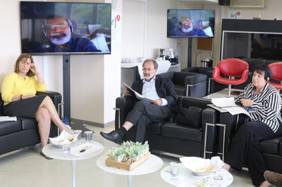 Beatriz Barbuy, Guilherme Ary Plonski, via videoconferência, Fernando Queiroz Cunha e Regina Pekelmann Markus