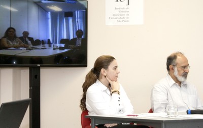Luciane Ortega e Guilherme Ary Plonski, ao fundo via video - conferencia; Eliana Emediato, Luis Gustavo Delmont e Reinaldo Danna