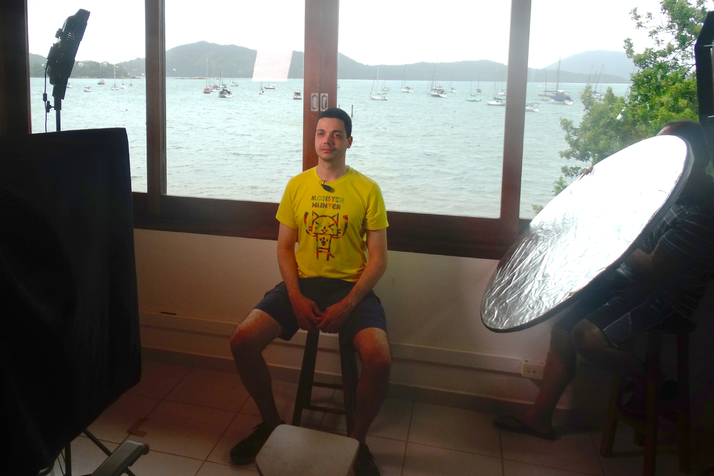 Eduardo Almeida durante as filmagens do Mooc - 08/03/2017