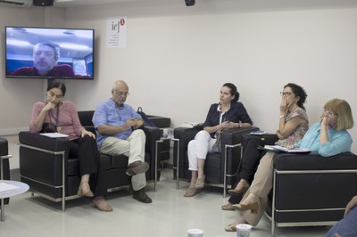 A partir da esquerda, Maria de Fátima Andrade, José Alberto Quintanilha, Lígia Vizeu Barrozo, Laís Fajersztajn e Suzana Pasternak