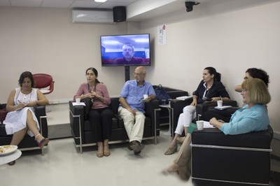 A partir da esquerda, Camila Dottaviano, Maria de Fátima Andrade, José Alberto Quintanilha, Lígia Vizeu Barrozo, Laís Fajersztajn e Suzana Pasternak