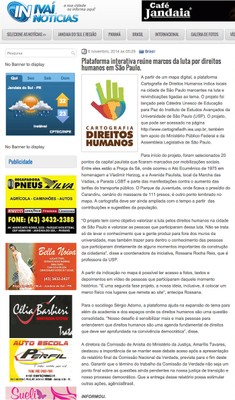 Notícias sobre a Cartografia dos Direitos Humanos