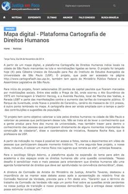 Notícias sobre a Cartografia dos Direitos Humanos
