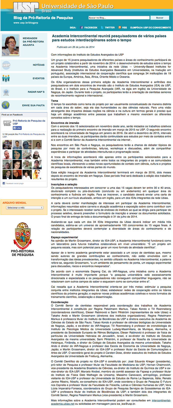 Notícia sobre a Intercontinental Academia