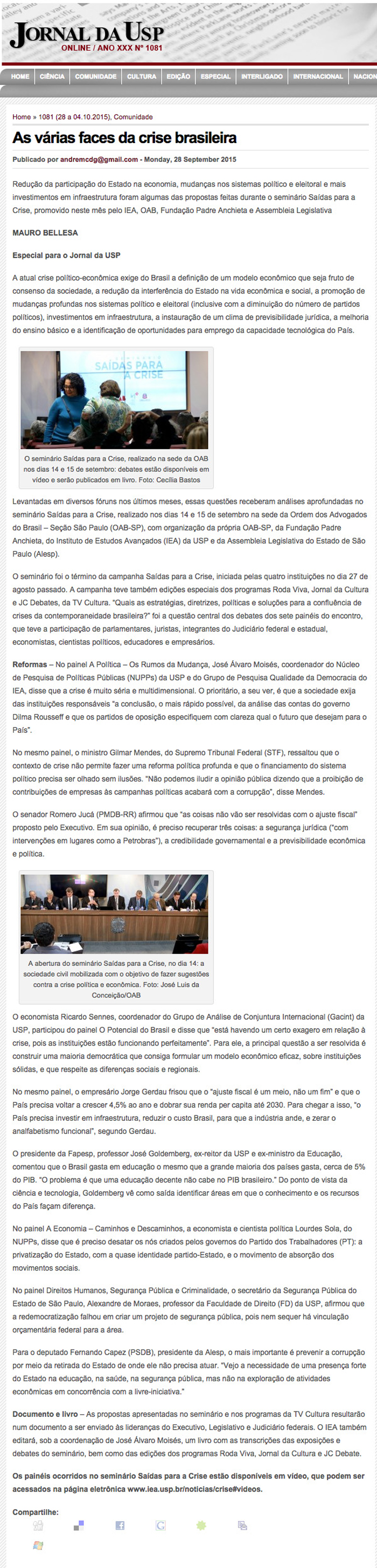 Saídas para Crise