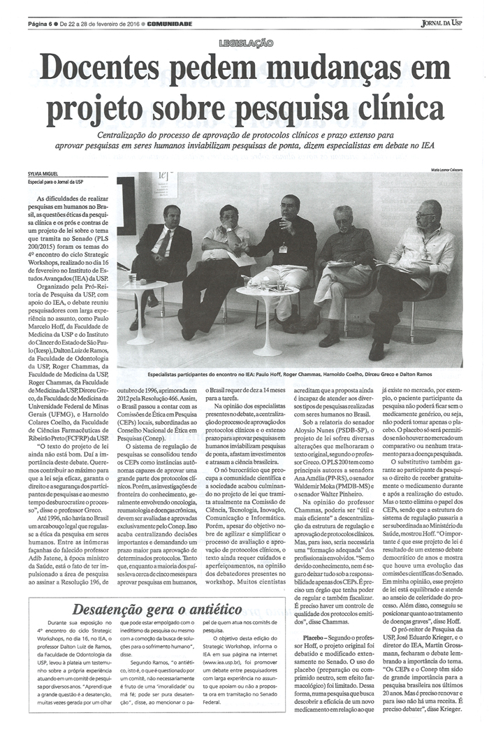 A Legislação da Ética na Pesquisa em Seres Humanos: O Projeto de Lei N° 200