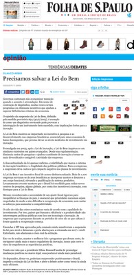 Artigo de Glauco Arbix sobre a Lei do Bem