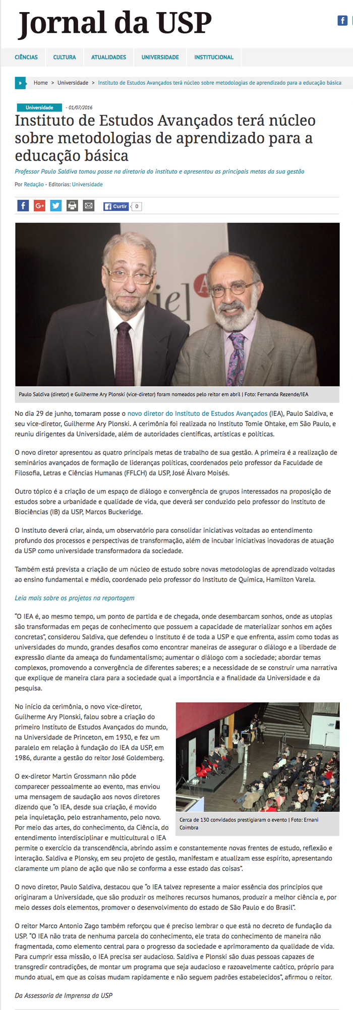 Posse Saldiva e Ary Plonski
