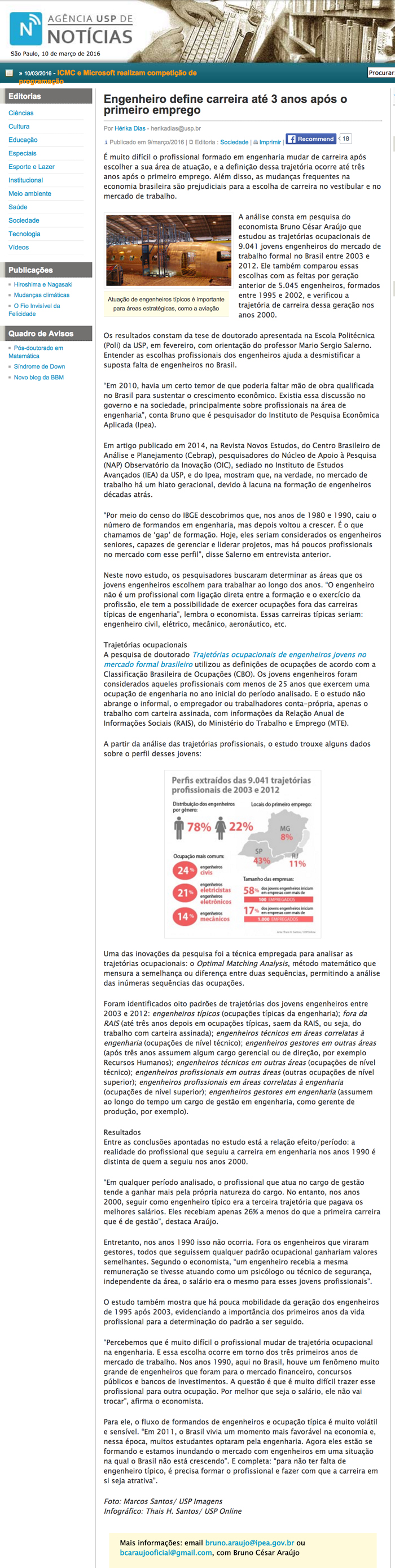Trajetórias Ocupacionais de engenheiros jovens no mercado formal brasileiro