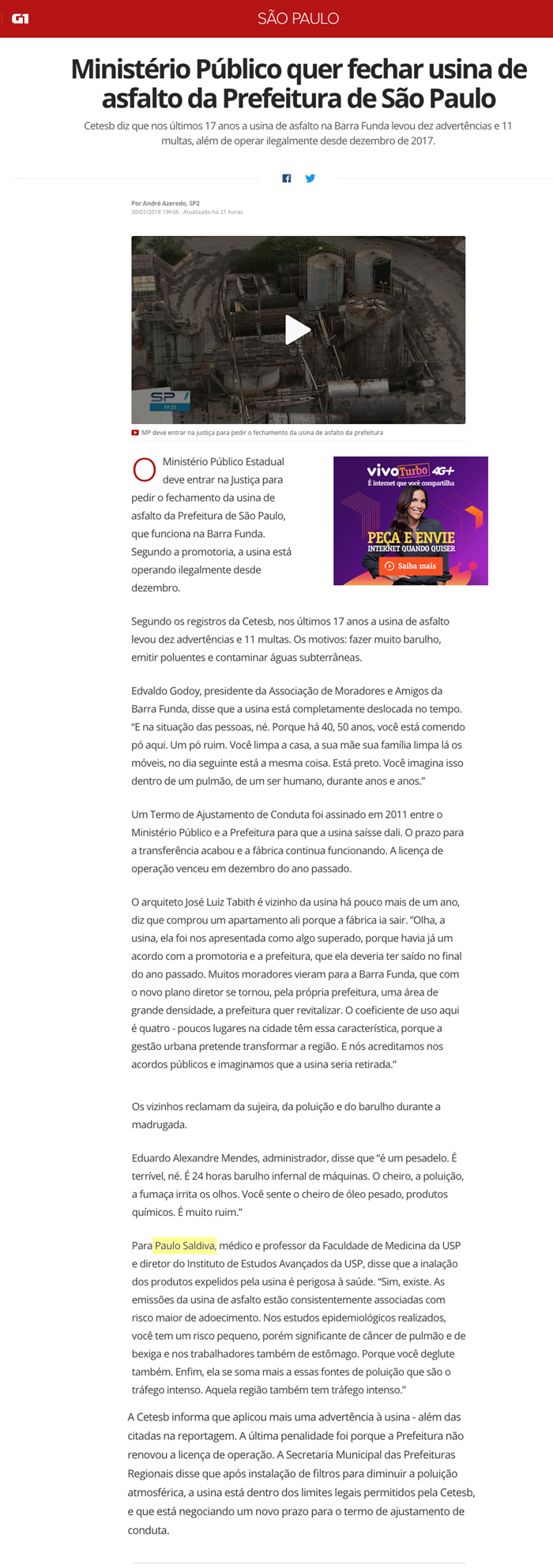 Riscos de usina de asfalto para a saúde