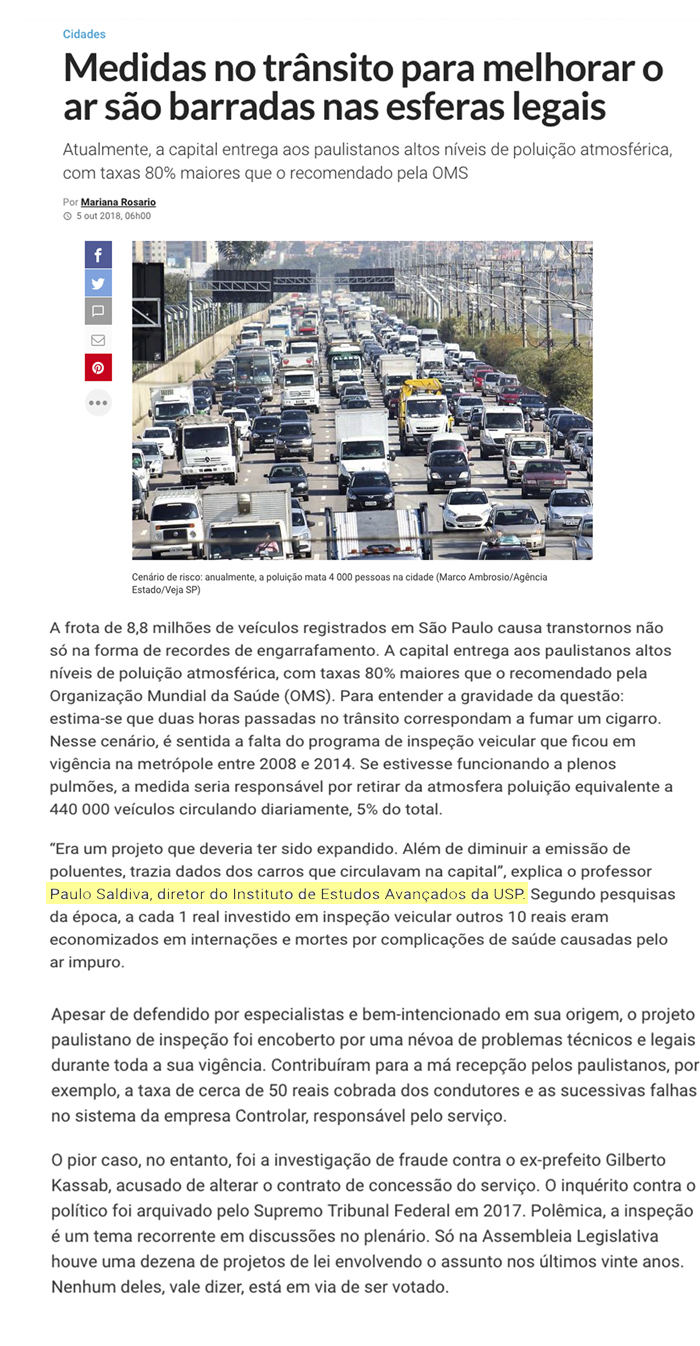 Medidas no trânsito para melhorar o ar - pag. 1