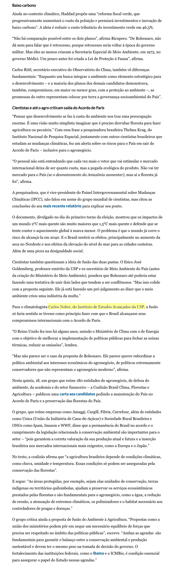 Propostas de Bolsonaro e Haddad para o meio ambiente são opostas - pág. 2