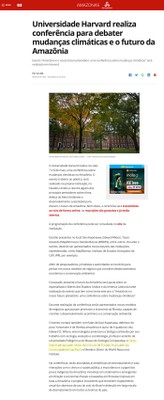 Universidade Harvard realiza conferência para-debater mudanças climáticas e o futuro da Amazônia
