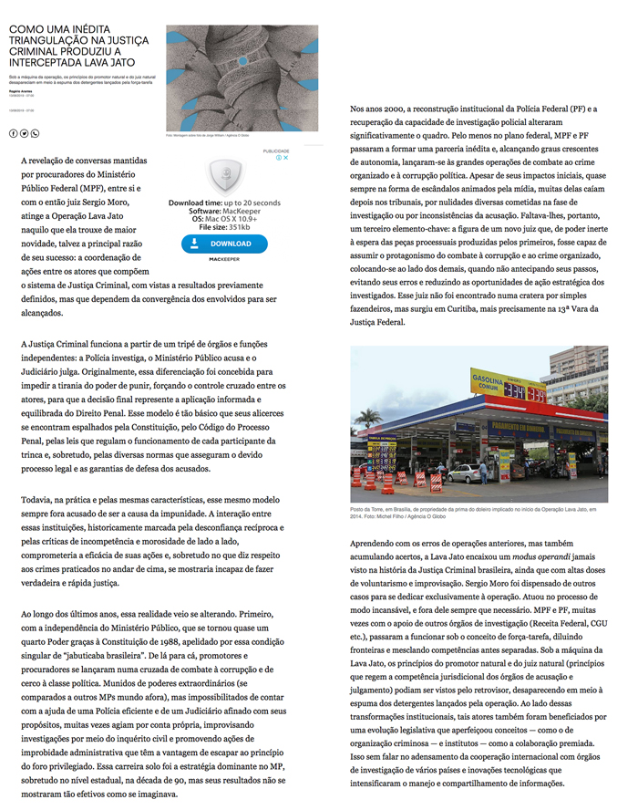 Artigo de Rogério Arantes sobre vazamentos do Intercept - Pág. 1