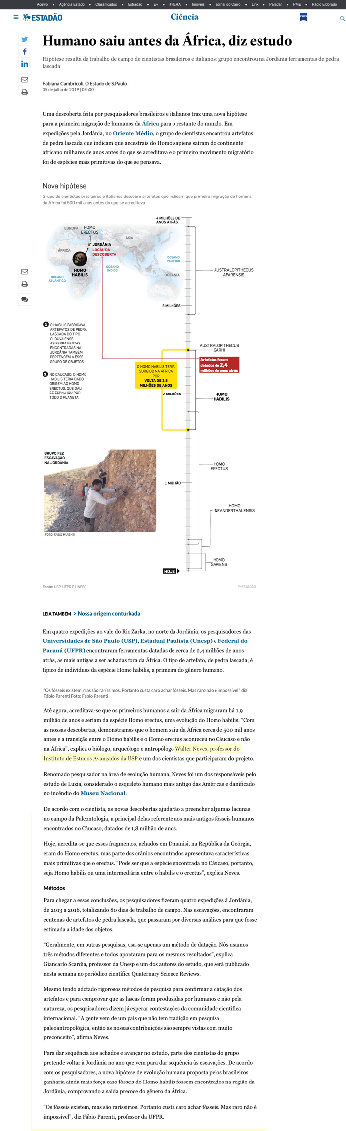 Descoberta na Jordânia muda a história da evolução humana