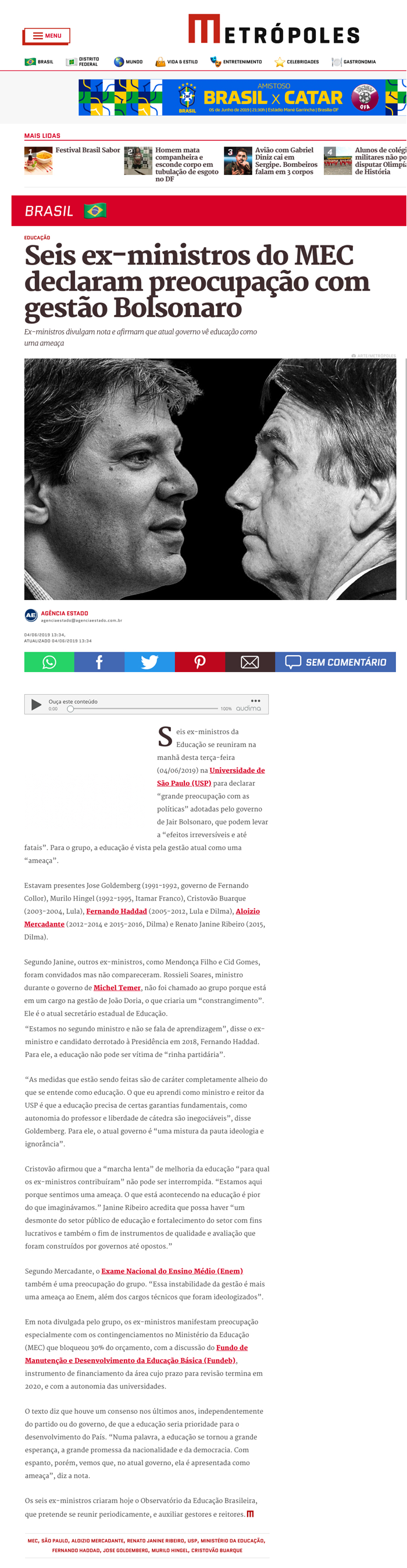 Encontro de ex-ministros da Educação