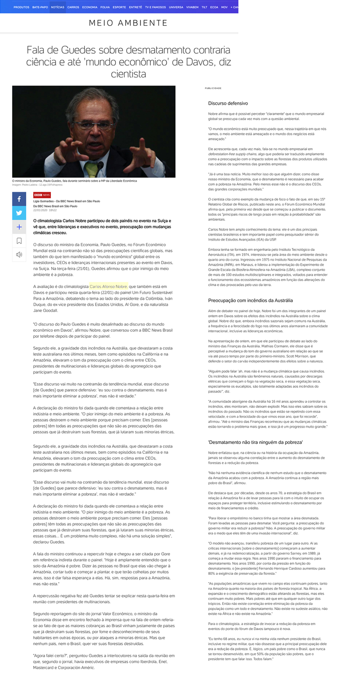 Fala de Guedes sobre desmatamento contraria ciência