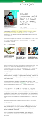 Pesquisa Educação durante a Pandemia - Programa USP Cidades Globais