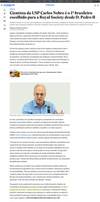 Carlos Nobre eleito membro da Royal Society