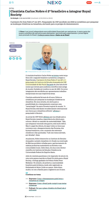 Carlos Nobre eleito membro da Royal Society