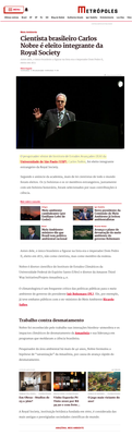Carlos Nobre eleito membro da Royal Society