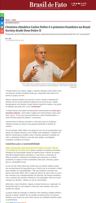 Carlos Nobre eleito membro da Royal Society