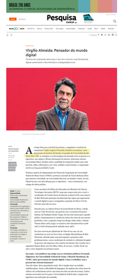 Entrevista de Virgílio Almeida para Revista Pesquisa Fapesp - pag. 1